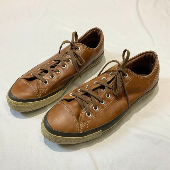 Converse All Star Brown Genuine Leather Low Top Shoes Men's Size 13 - Picture 10 of 11